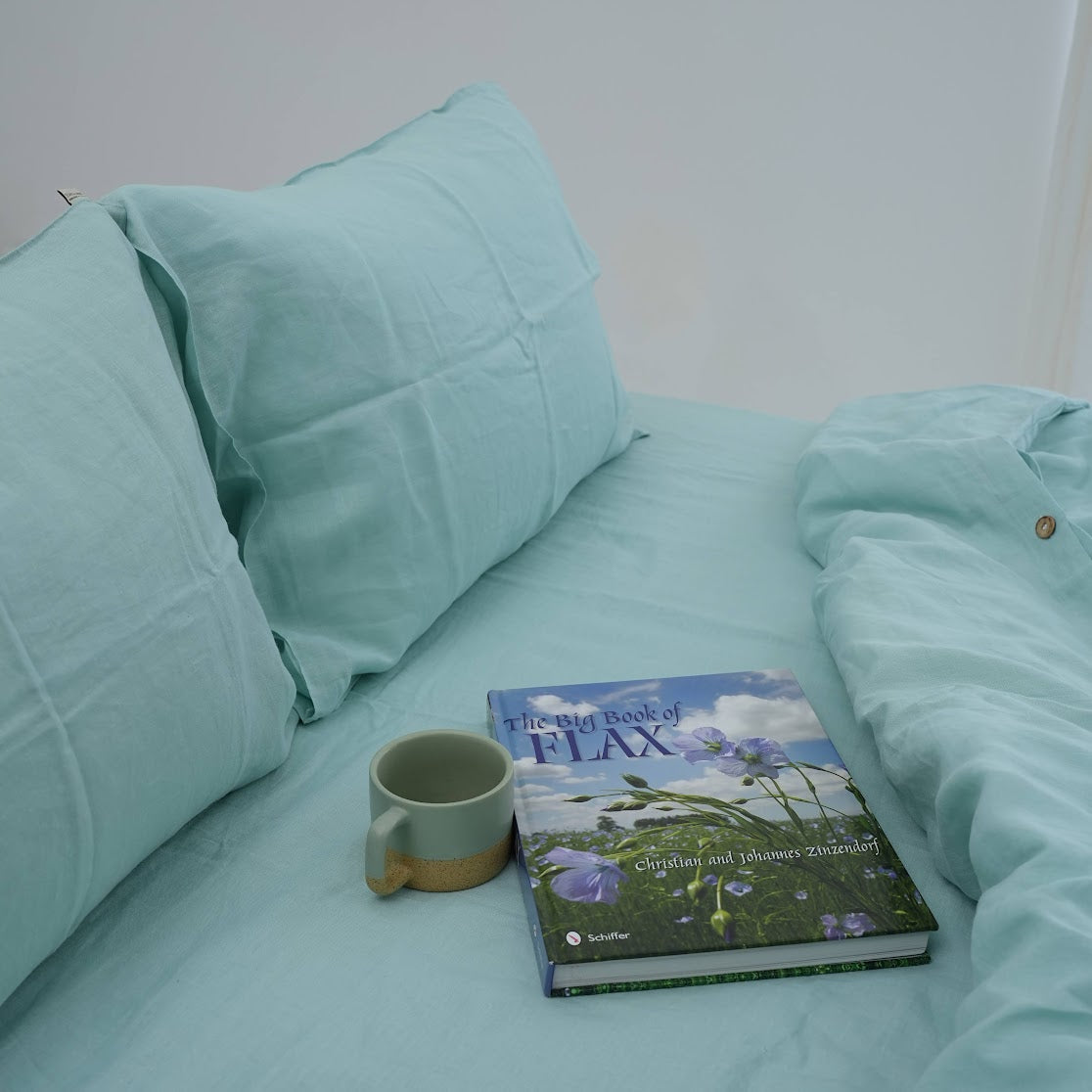 Mint French Linen Top Sheet | 100% Linen Flat Sheet