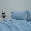 Blue French Linen Bedsheet | Deep Pocket Fitted Sheet