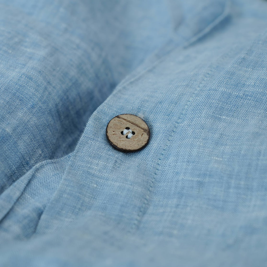 Blue French Linen Duvet Cover | Yarn-Dyed | Handmade