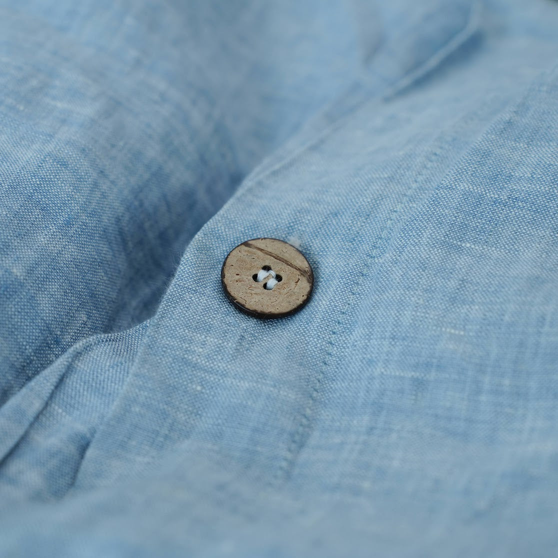 Blue French Linen Duvet Cover | Yarn-Dyed | Handmade