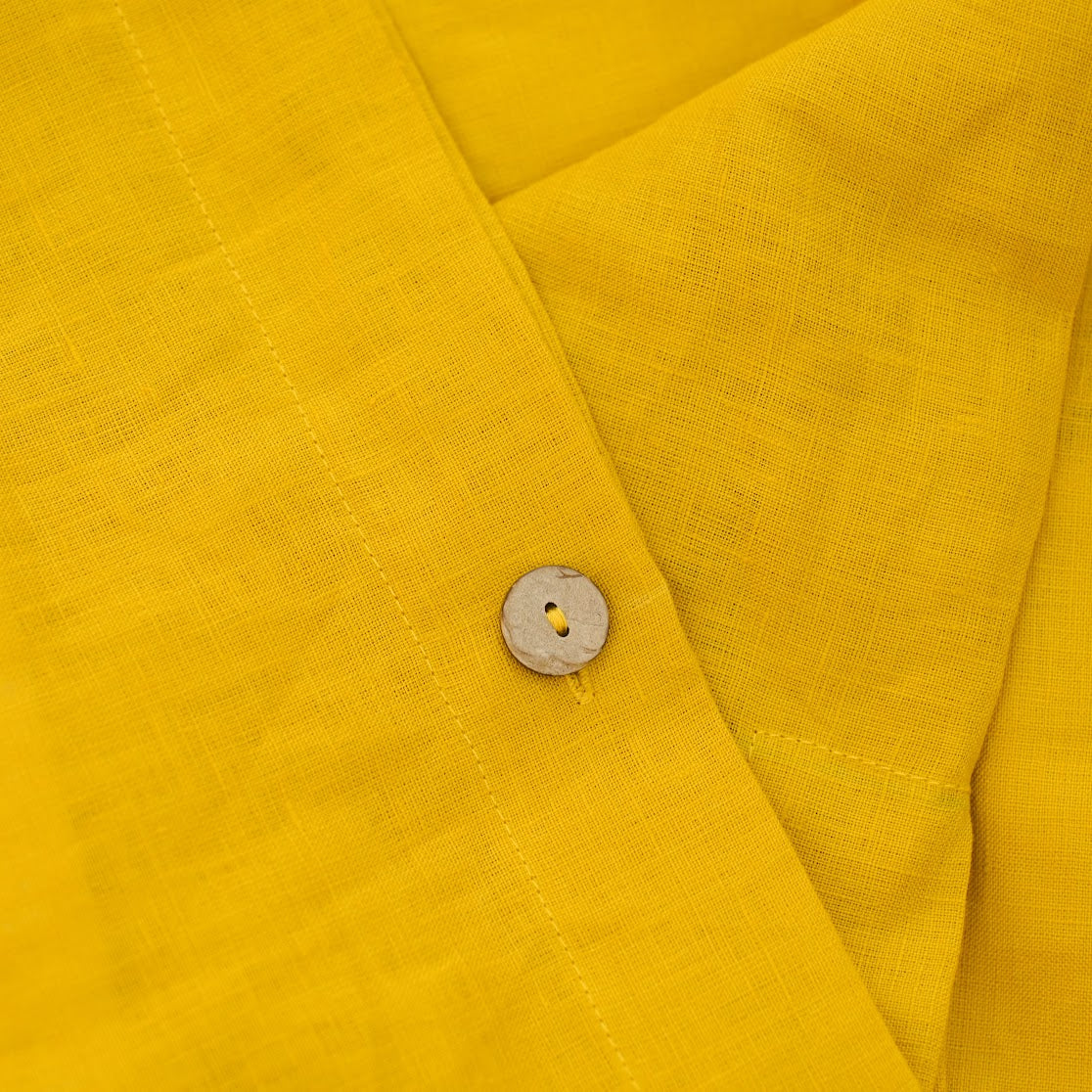 Yellow French Linen Fitted Sheet Set - Deep Pocket with 2 Pillowcases