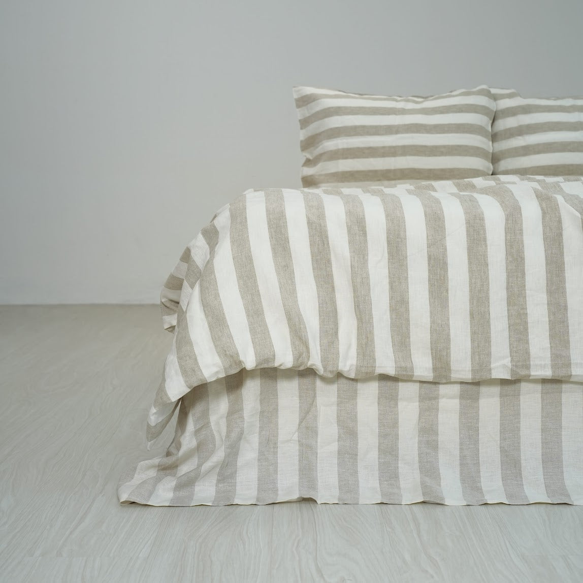 Flax Striped French Linen Duvet Cover | Yarn-Dyed | Handmade