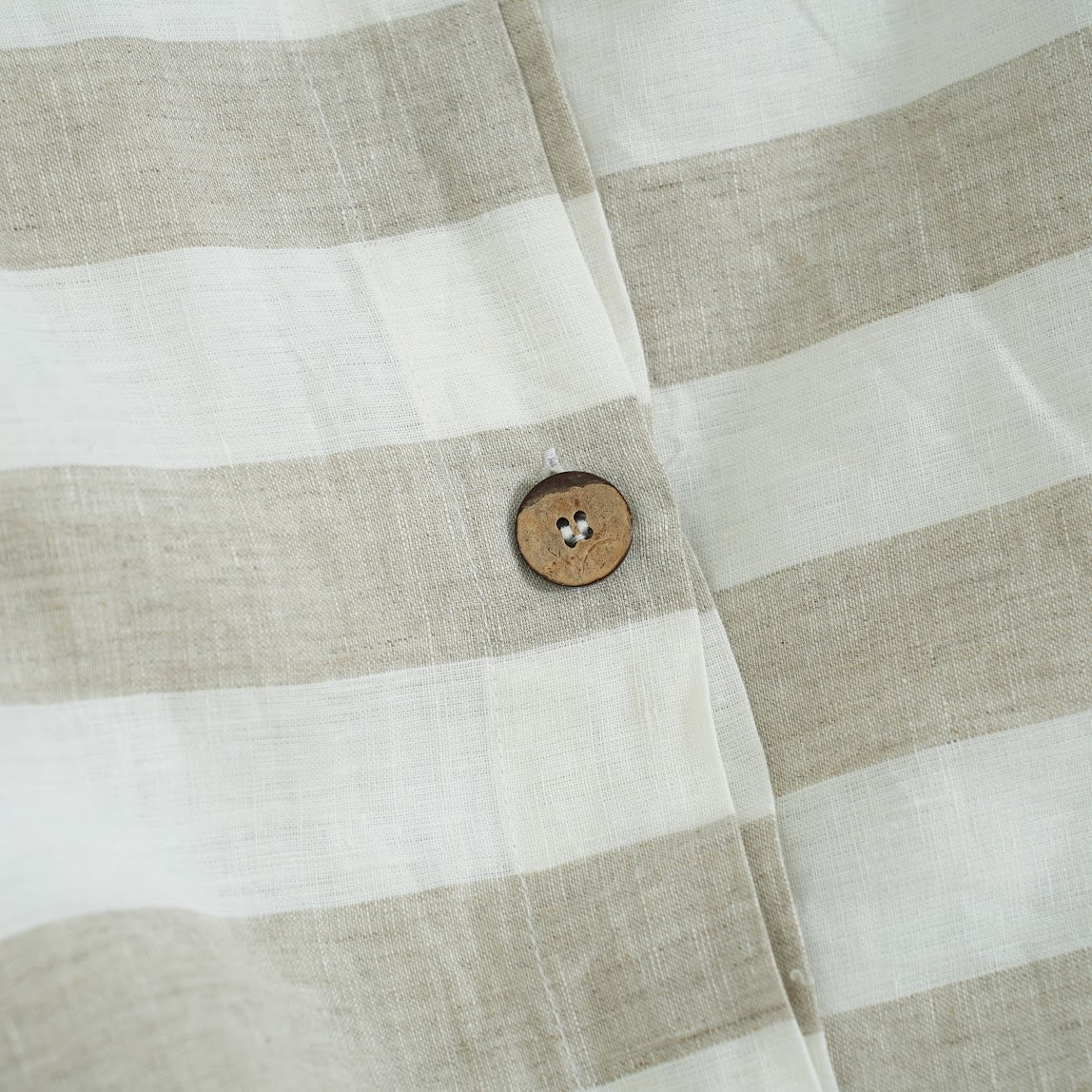 Flax Striped French Linen Duvet Cover | Yarn-Dyed | Handmade