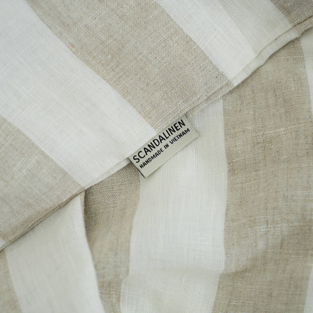 Flax Striped French Linen Duvet Cover | Yarn-Dyed | Handmade