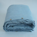 Blue French Linen Duvet Cover | Yarn-Dyed | Handmade
