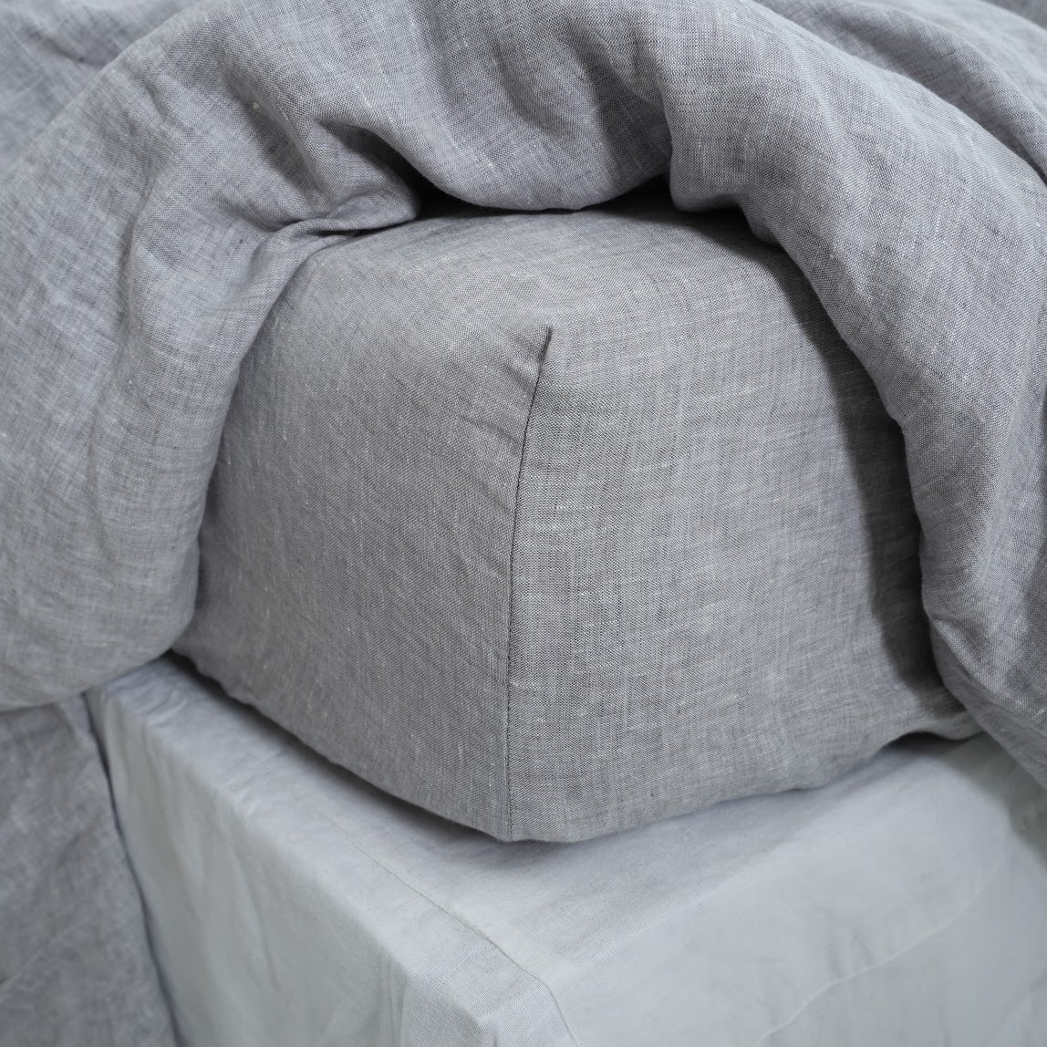 Gray French Linen Duvet Cover | Yarn-Dyed | Handmade