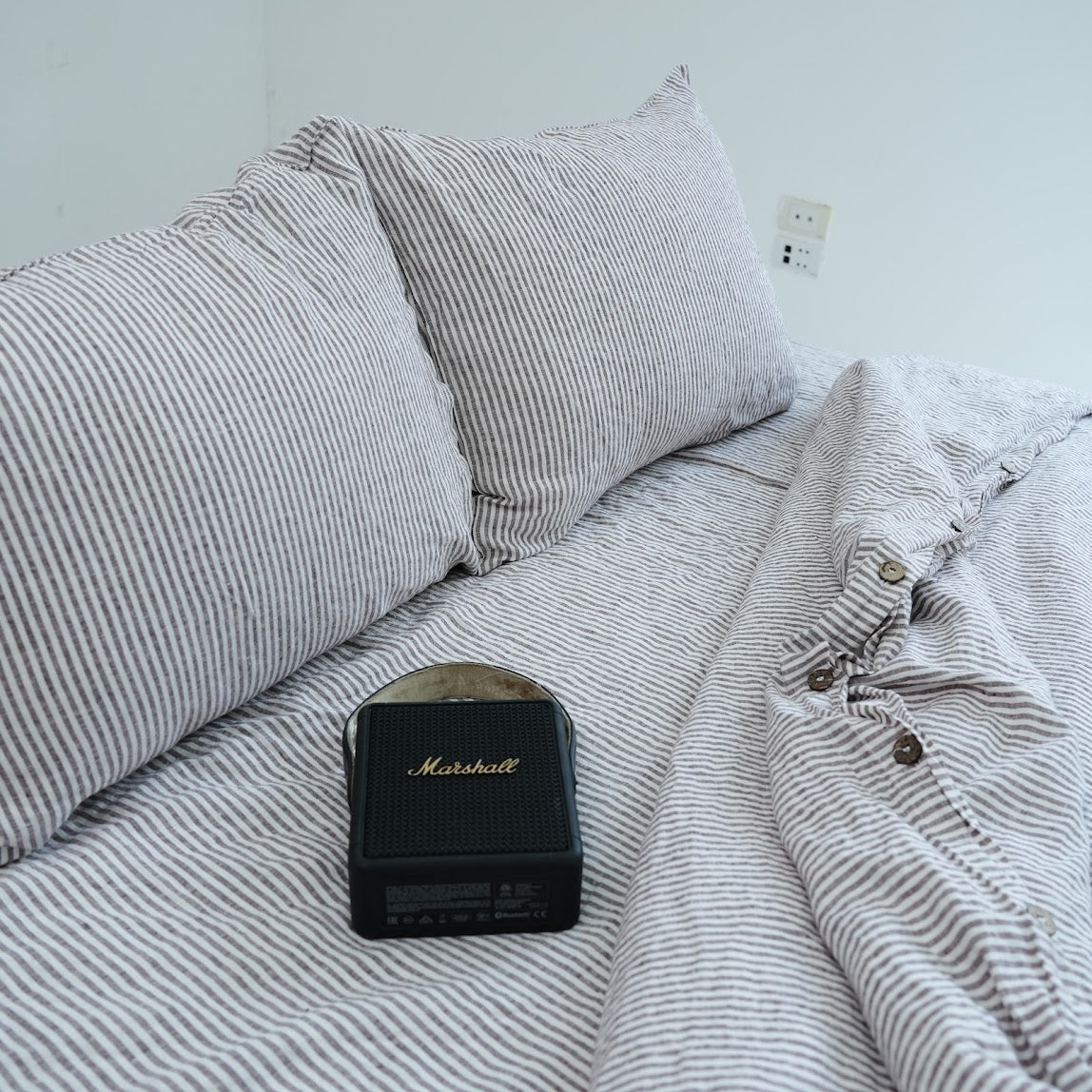 Striped French Linen Duvet Cover | Yarn-Dyed | Handmade