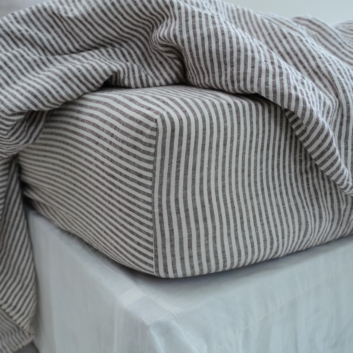 Striped French Linen Duvet Cover | Yarn-Dyed | Handmade