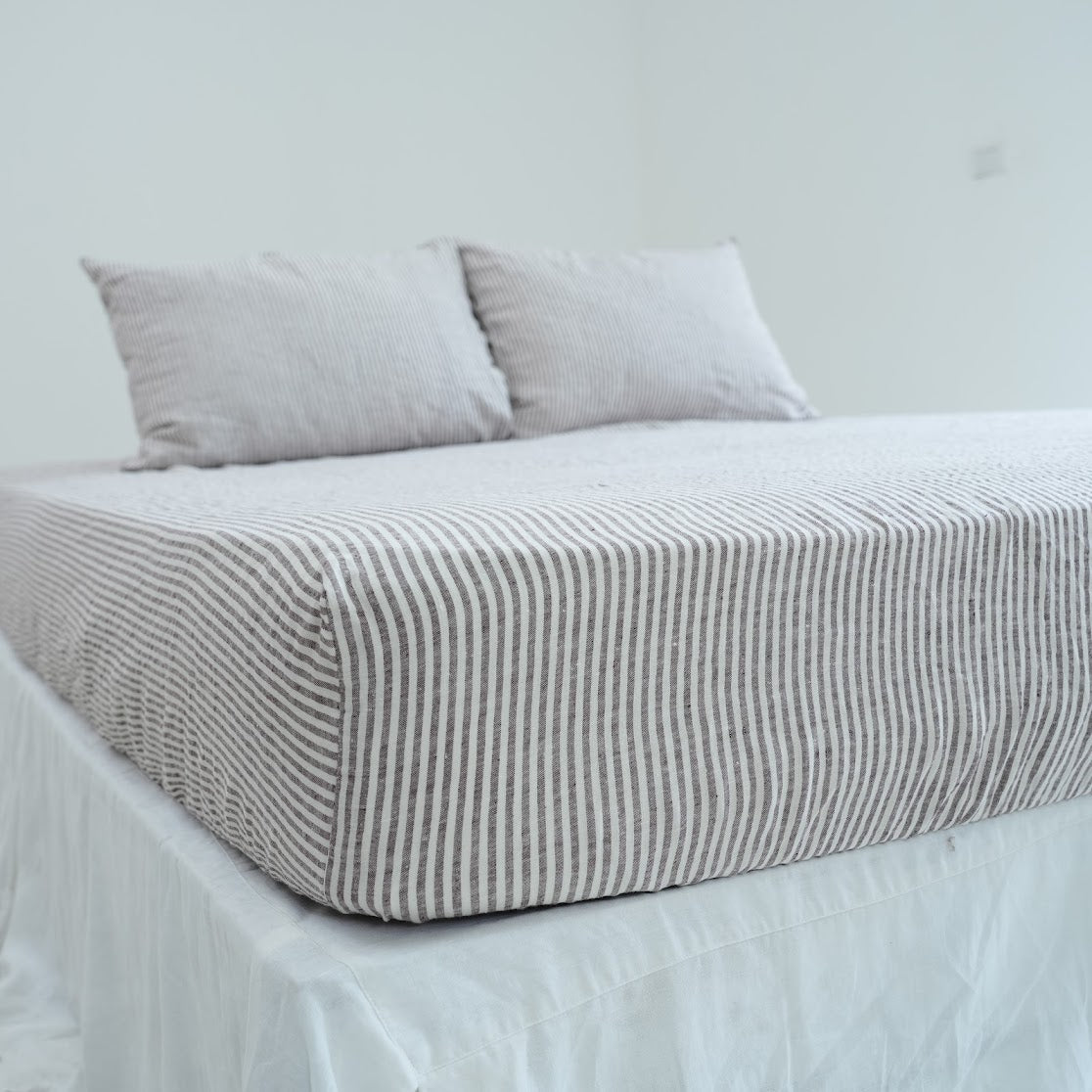 Striped French Linen Duvet Cover | Yarn-Dyed | Handmade