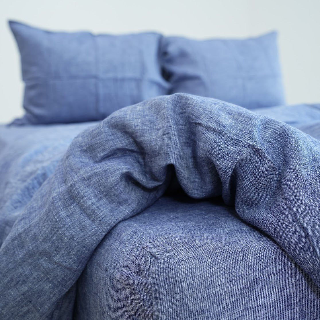 Jean French Linen Duvet Cover | Yarn-Dyed | Handmade