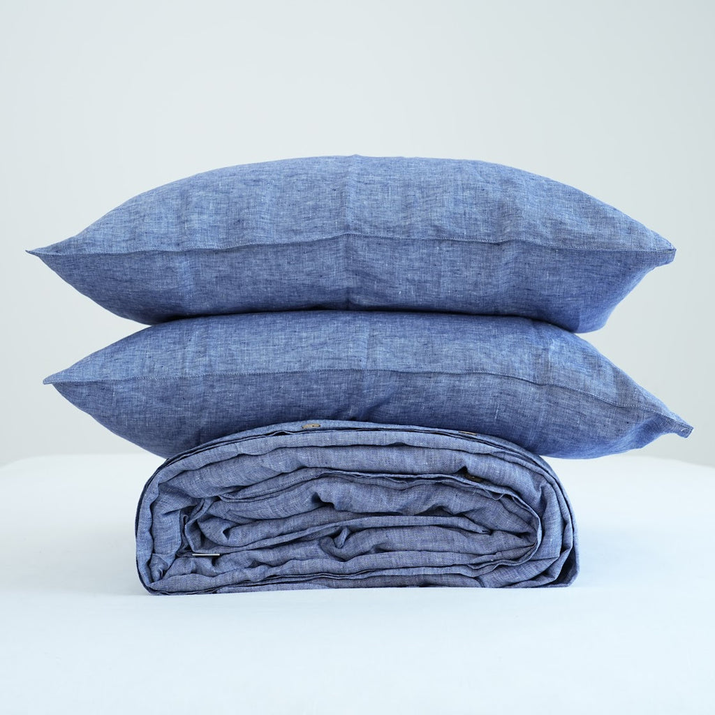 Jean French Linen Duvet Cover | Yarn-Dyed | Handmade