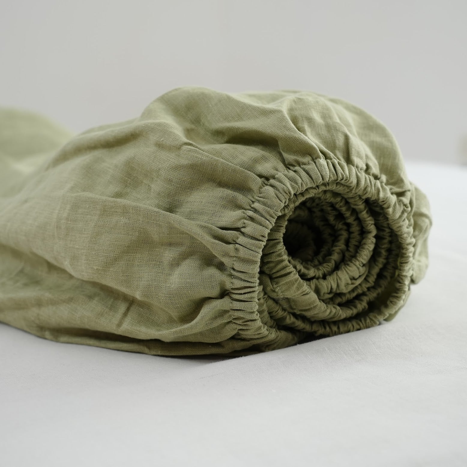Avocado French Linen Duvet Cover | Plain Dyed