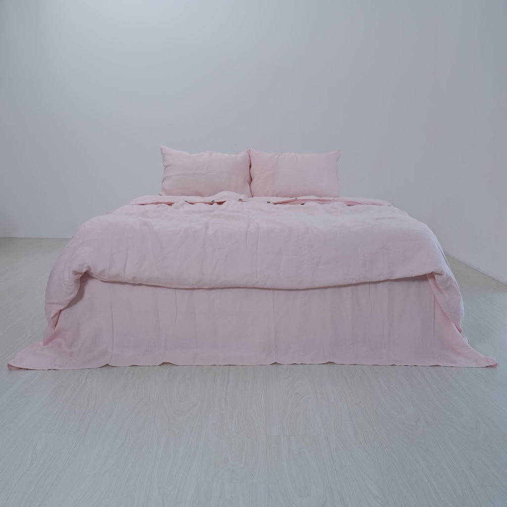 Peach French Linen Duvet Cover | Plain Dyed
