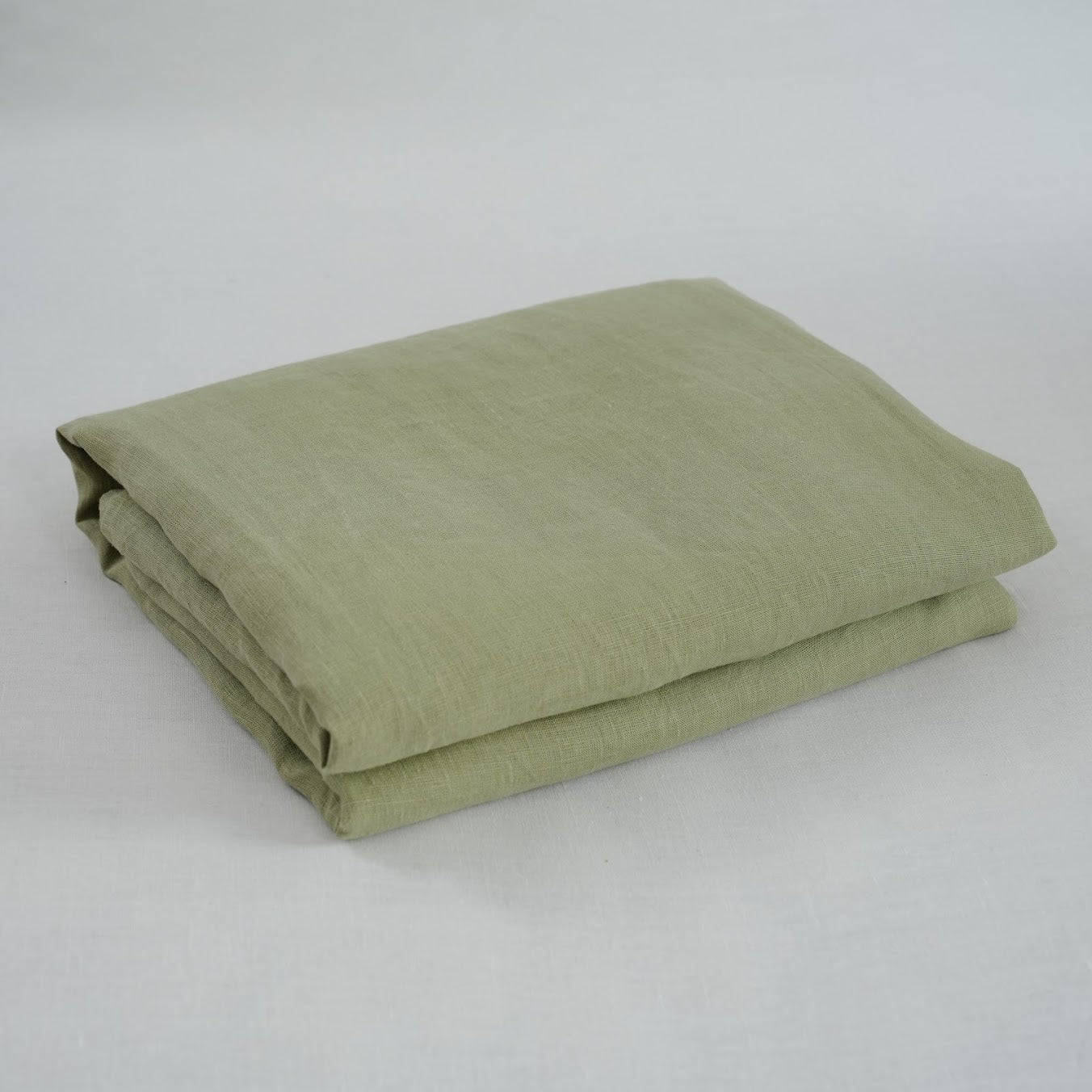 Avocado Green French Linen Fitted Sheet | Premium Linen Bedding