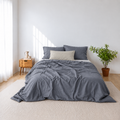 Denim Bamboo Linen Duvet Cover Set – 4-Piece | 45% Linen 55% Bamboo Rayon