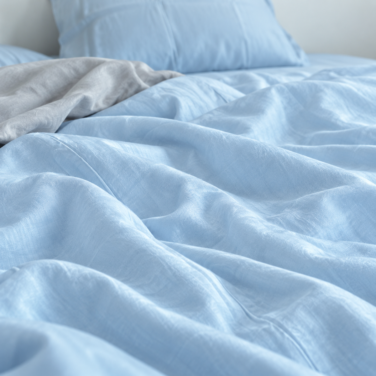 Pale Bamboo Linen Duvet Cover Set – 4-Piece | 45% Linen 55% Bamboo Rayon