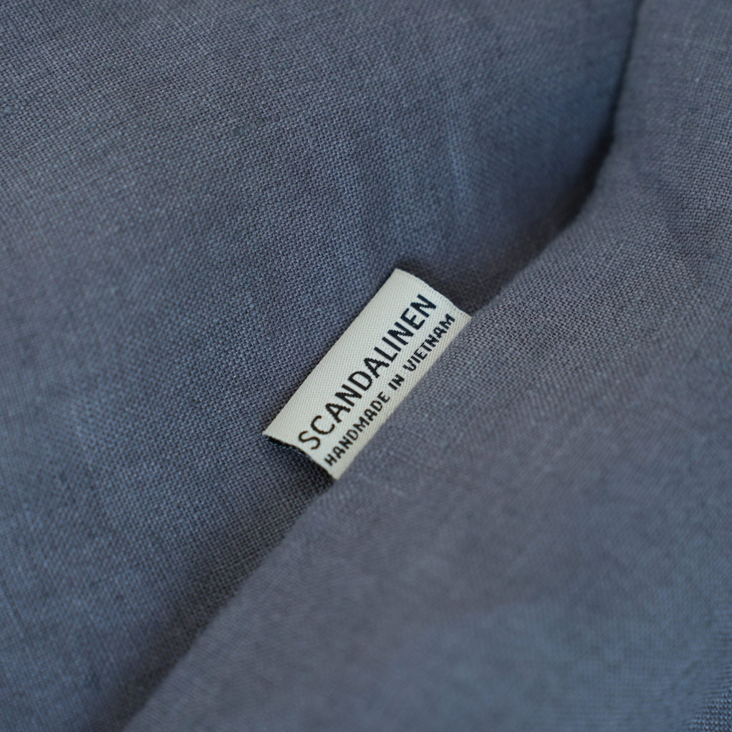 Dark Gray French Linen Fitted Sheet Set - Deep Pocket with 2 Pillowcases