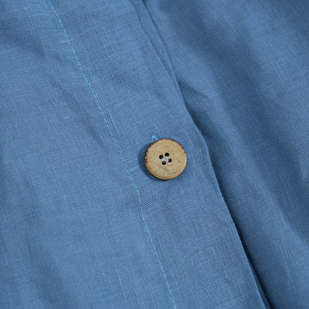 Denim French Linen Flat Sheet | 100% Linen Flat Sheet