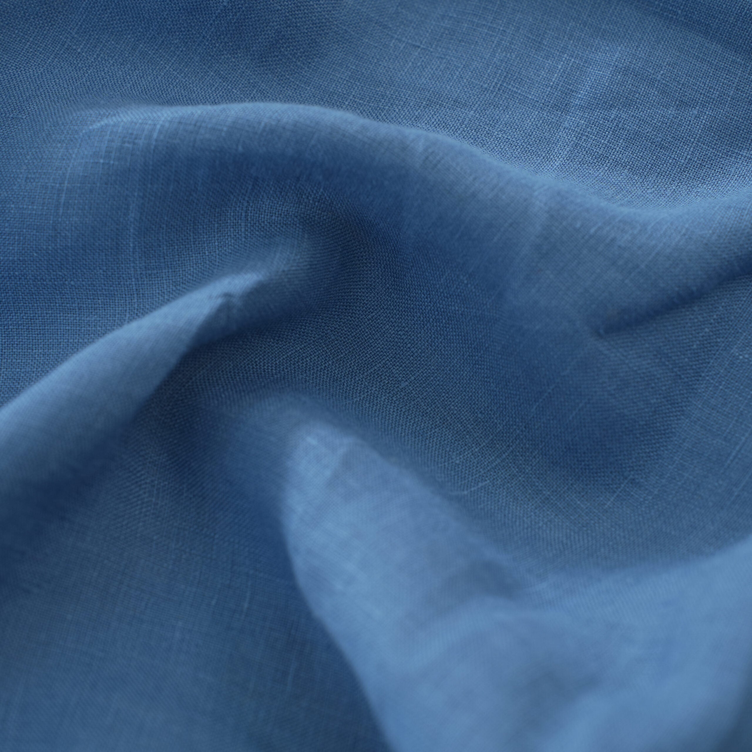 Denim French Linen Flat Sheet | 100% Linen Flat Sheet