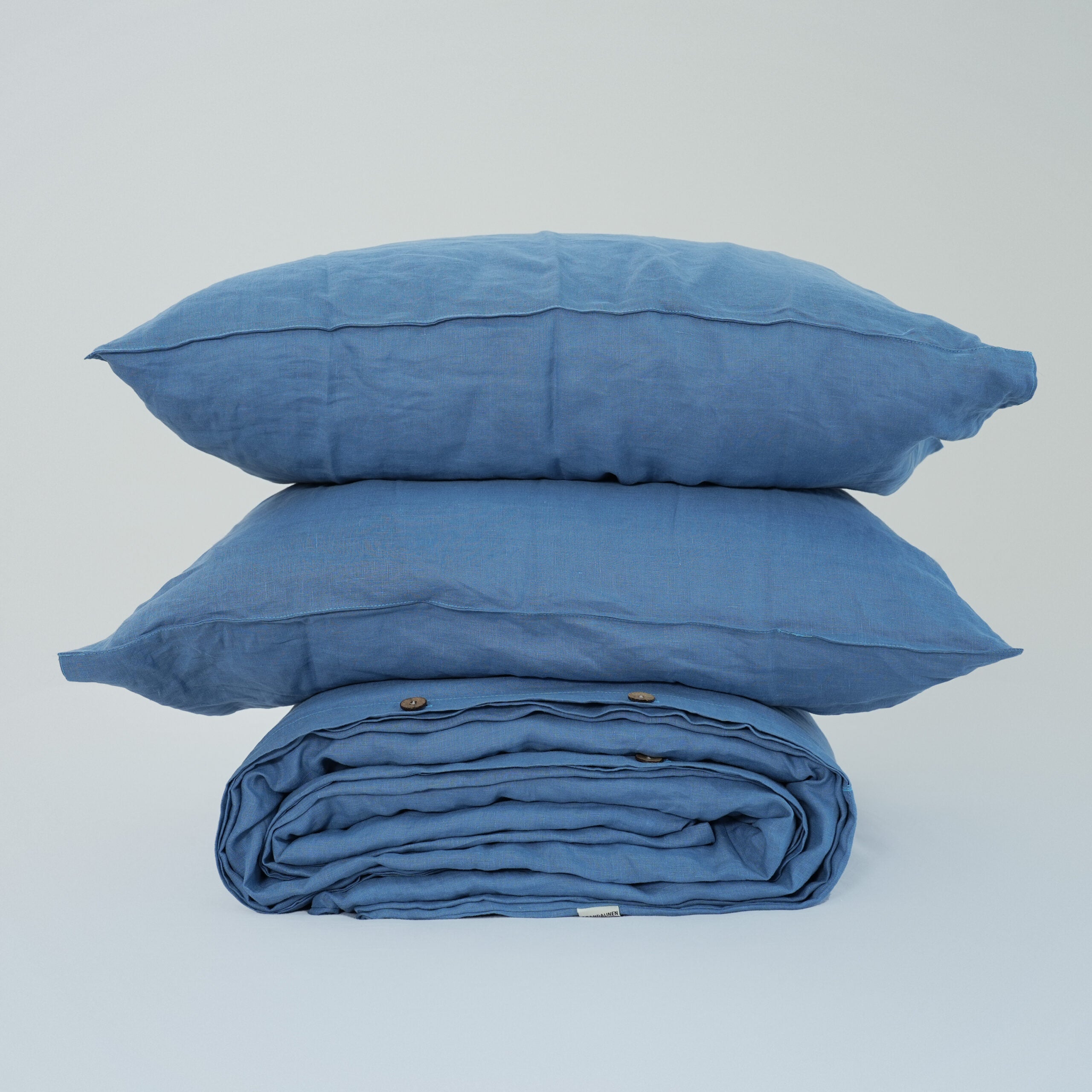 Denim French Linen Flat Sheet | 100% Linen Flat Sheet