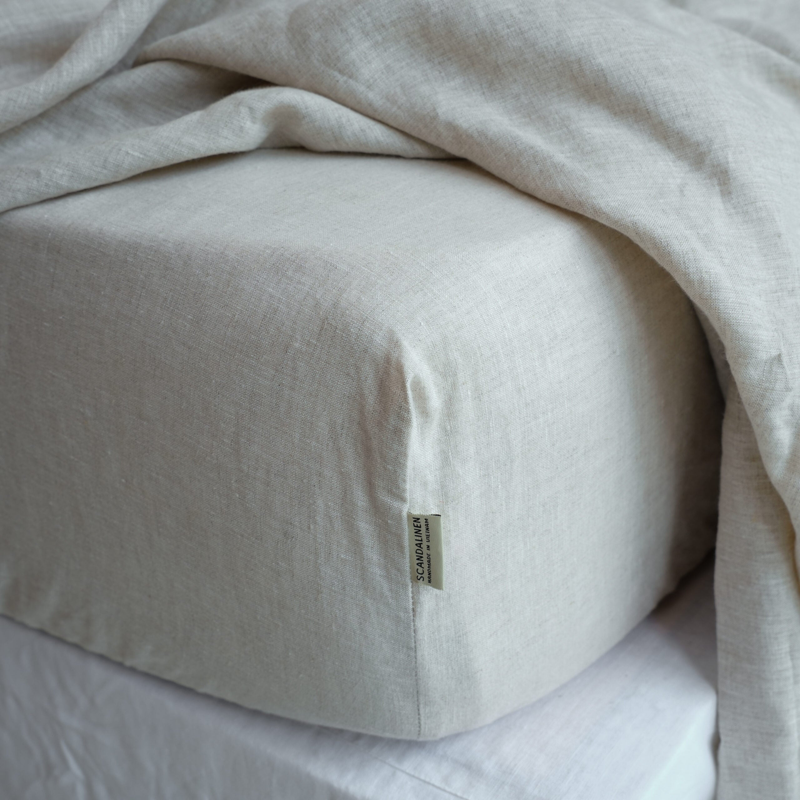 Flax French Linen Duvet Cover+2 Pillowcases Set - Plain Dyeing 07
