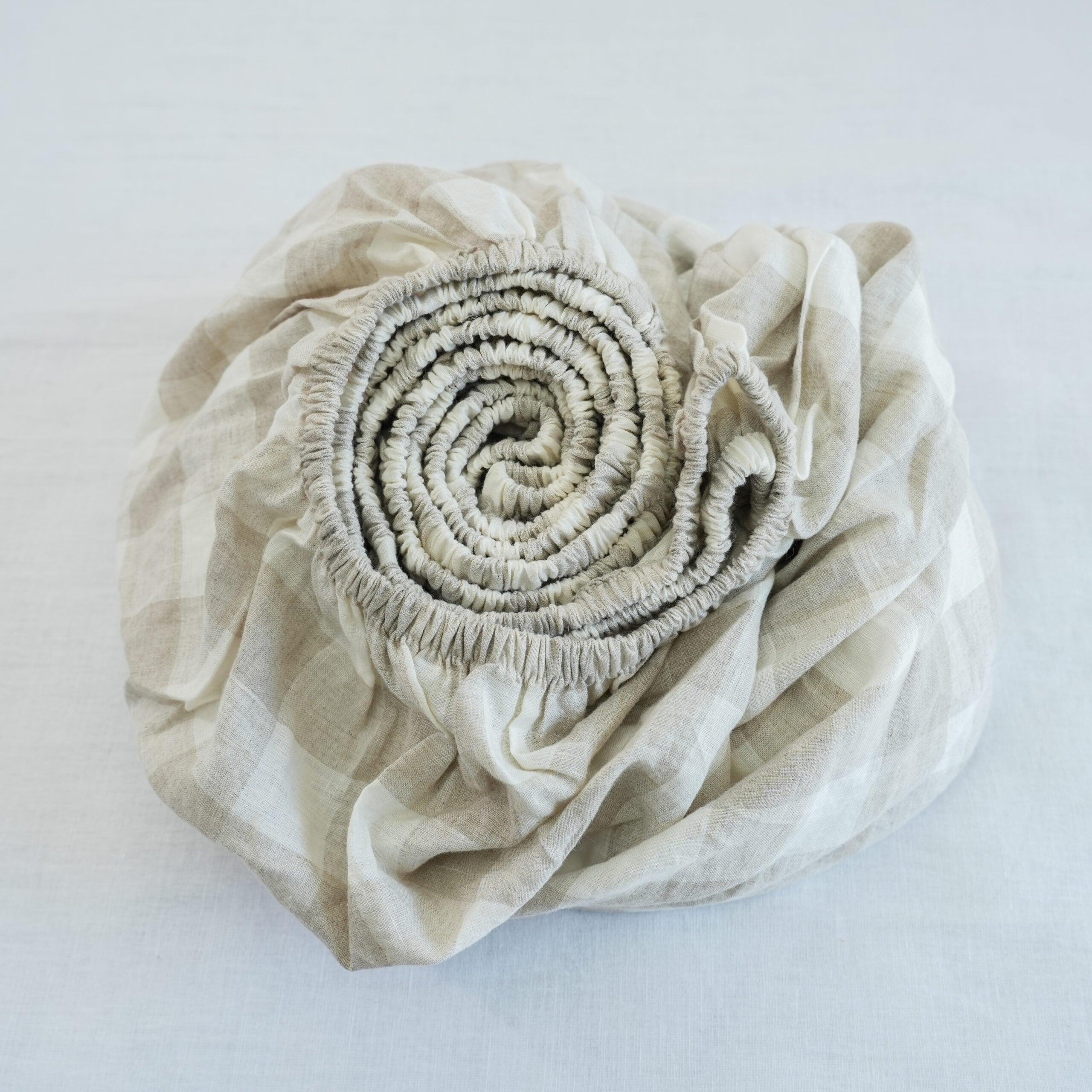 Grid French Linen Duvet Cover+2 Pillowcases Set - Yarn Dyeing 58