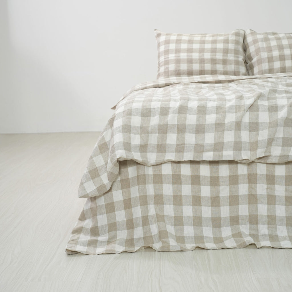 Grid French Linen Pillowcase | Yarn-Dyed | Handmade