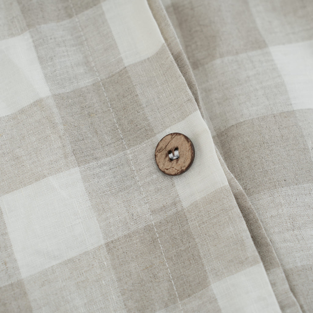 Grid French Linen Pillowcase | Yarn-Dyed | Handmade