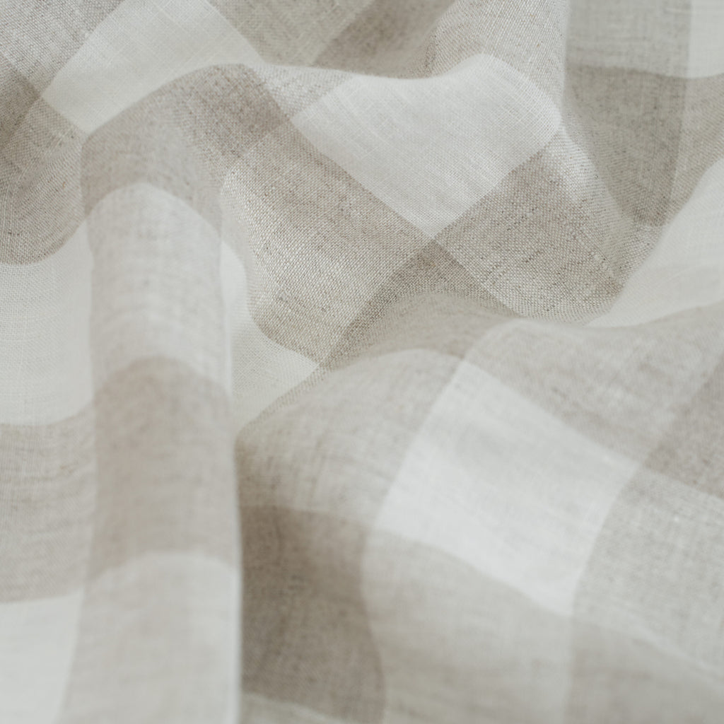 Grid French Linen Pillowcase | Yarn-Dyed | Handmade