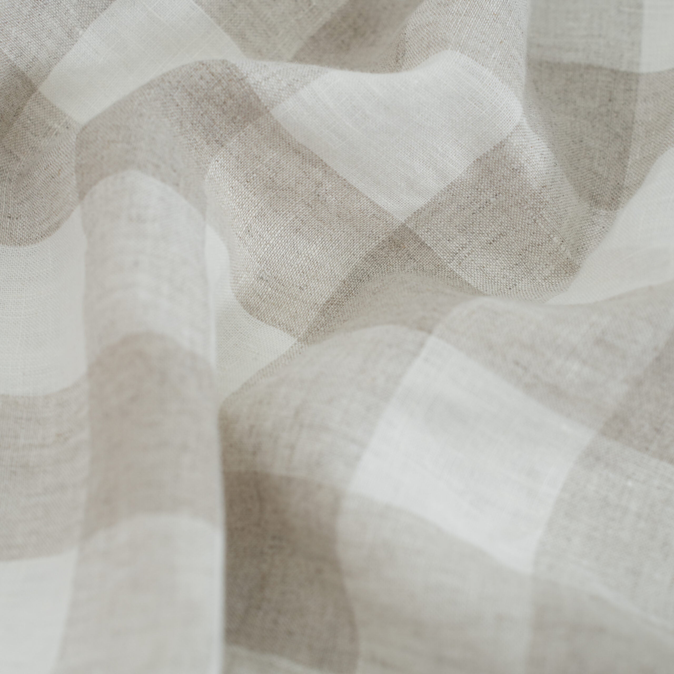 Grid French Linen Duvet Cover+2 Pillowcases Set - Yarn Dyeing 58