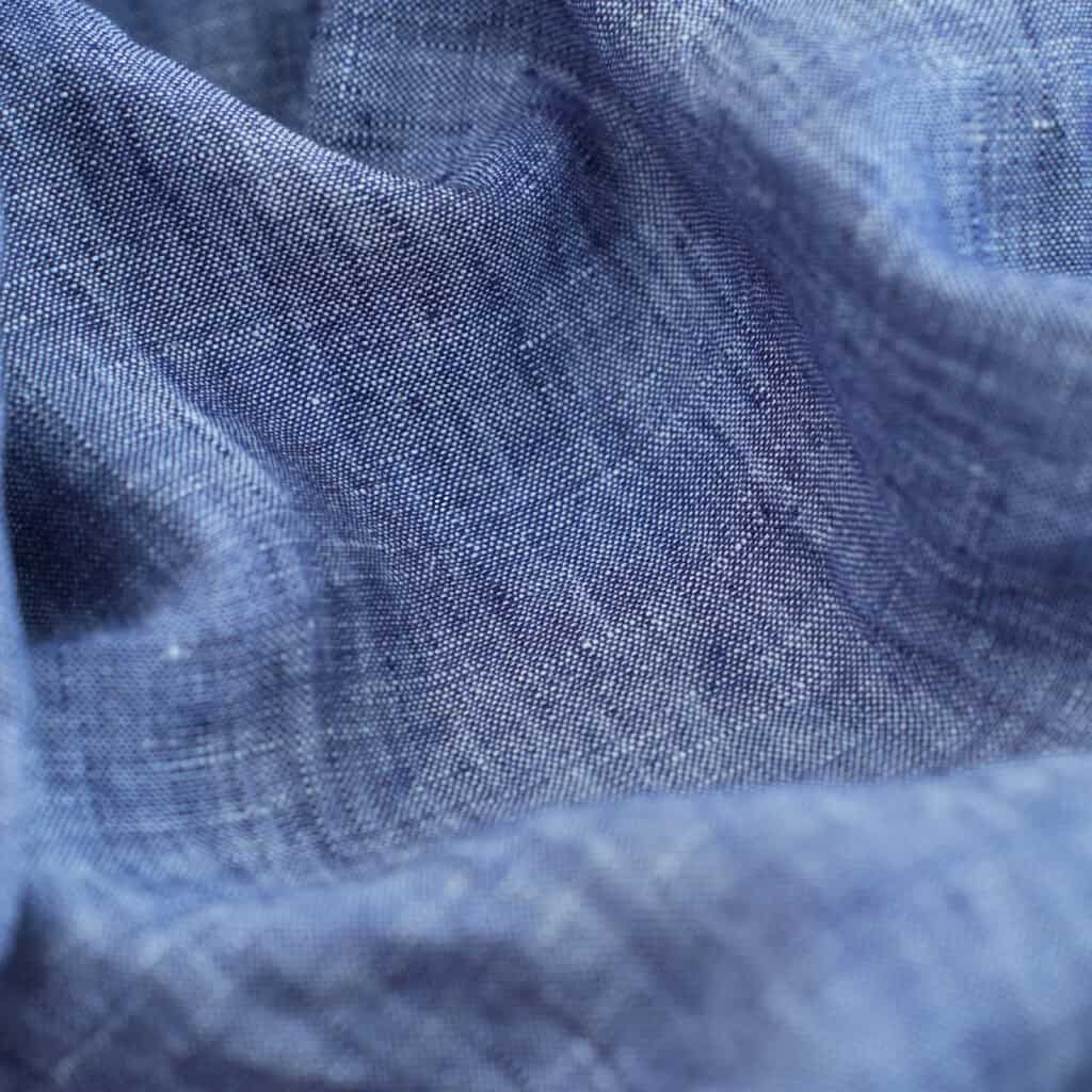 Jean Blue French Linen Fitted Sheet Set - Yarn-Dyed with 2 Pillowcases