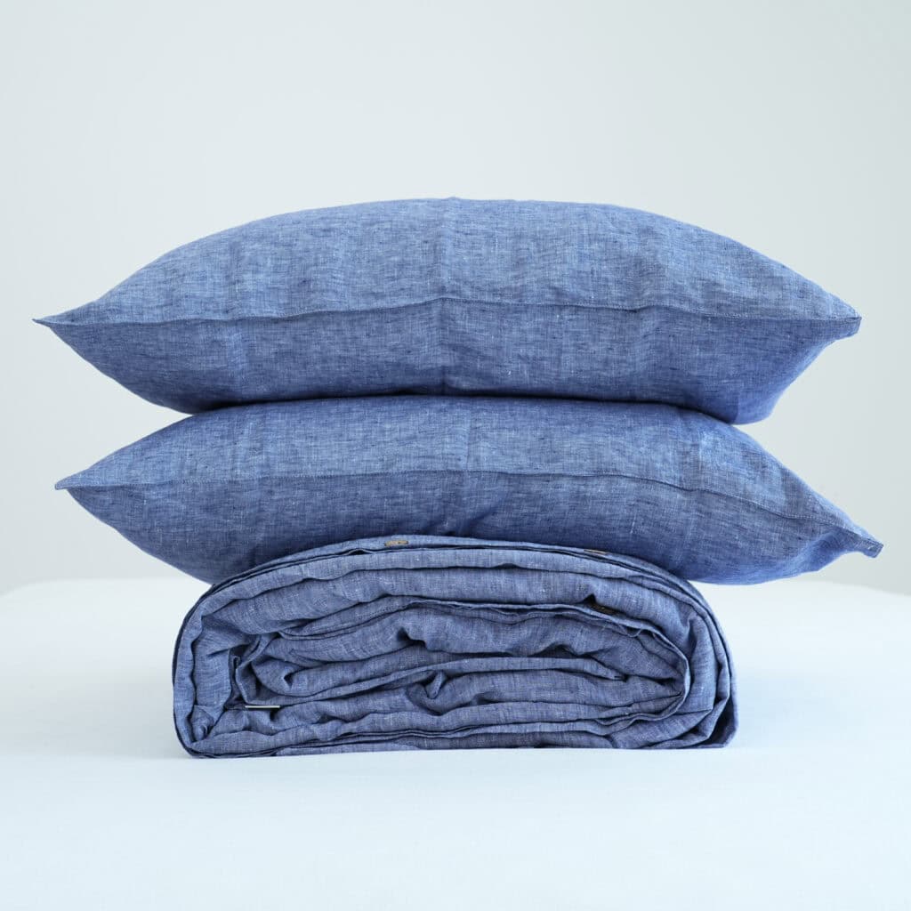 Jean French Linen Duvet Cover+2 Pillowcases Set | Yarn-Dyed | Handmade
