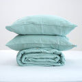 Mint French Linen Duvet Cover+2 Pillowcases Set - Plain Dyeing 32