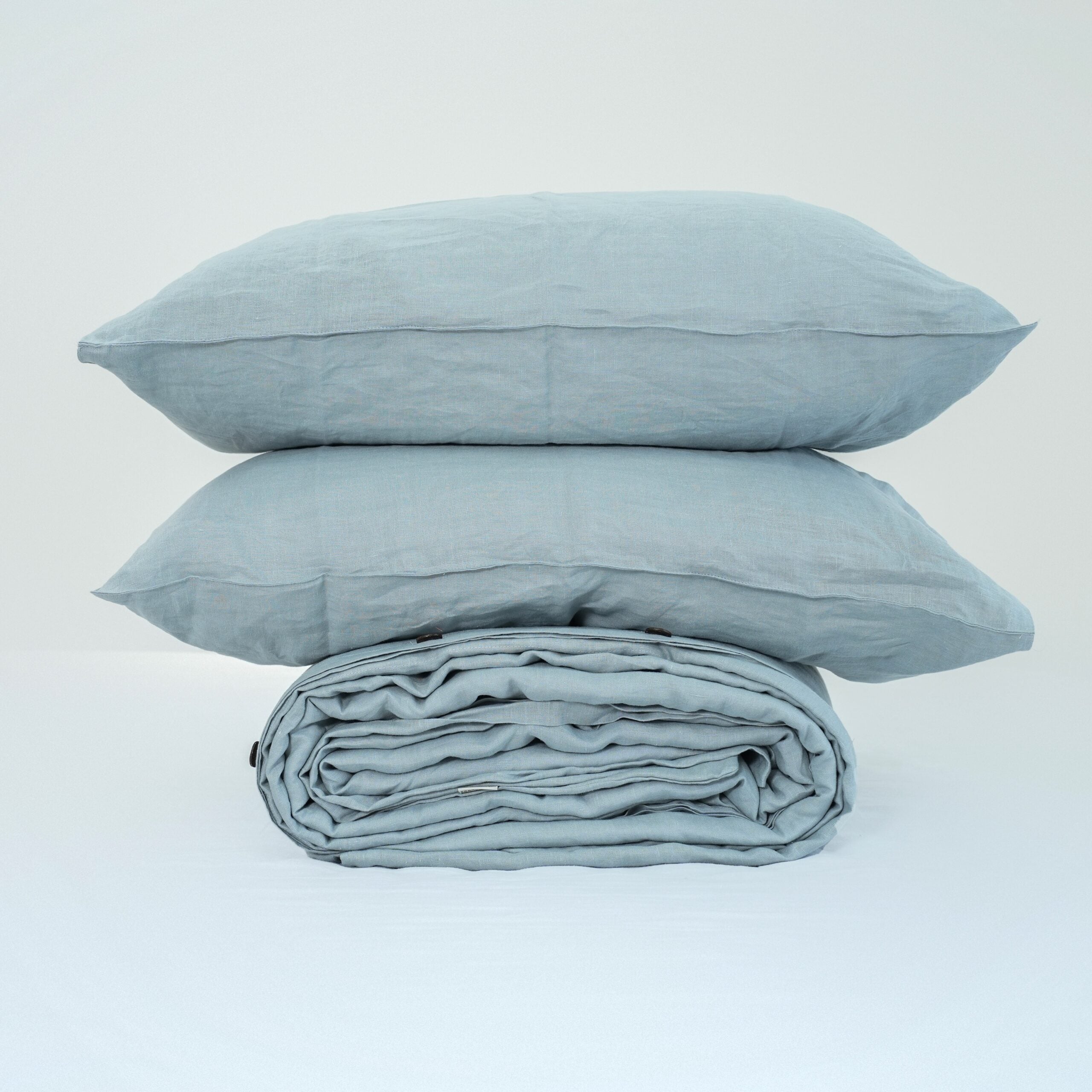 Misty Blue French Linen Flat Sheet | 100% Linen Flat Sheet