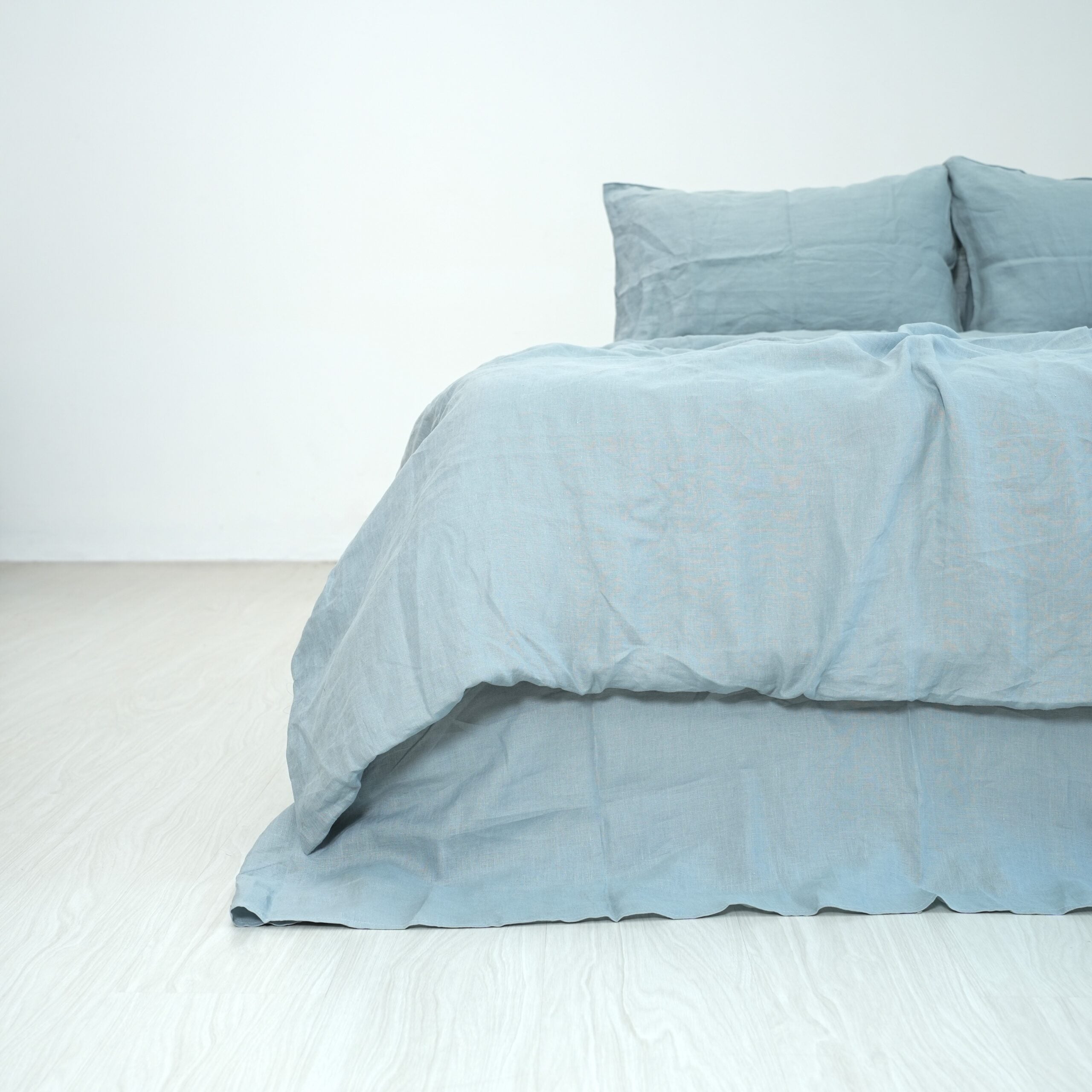Misty Blue French Linen Flat Sheet | 100% Linen Flat Sheet