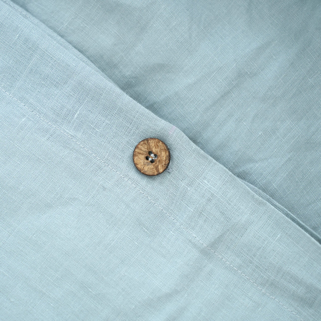 Misty Blue French Linen Flat Sheet | 100% Linen Flat Sheet