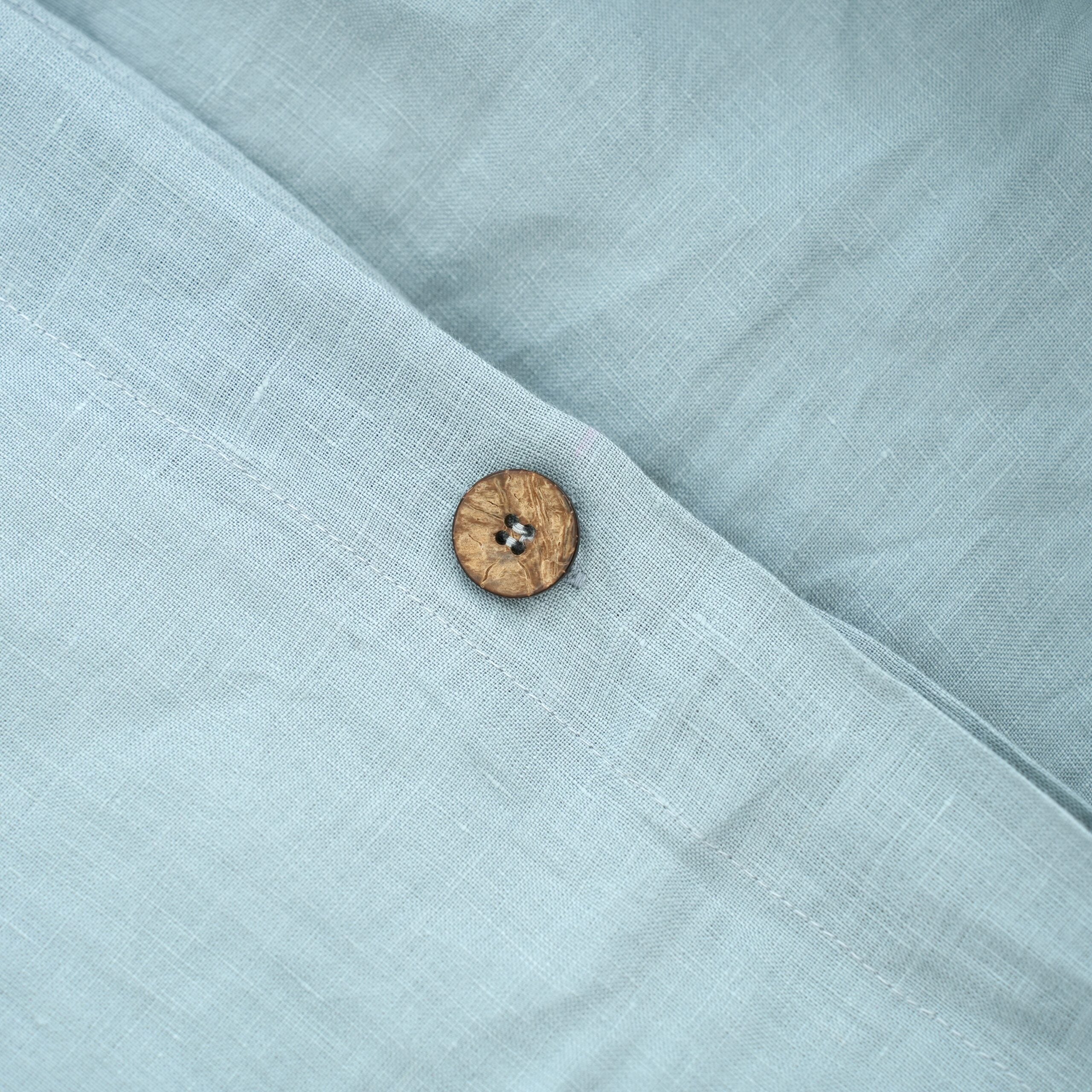 Misty Blue French Linen Flat Sheet | 100% Linen Flat Sheet