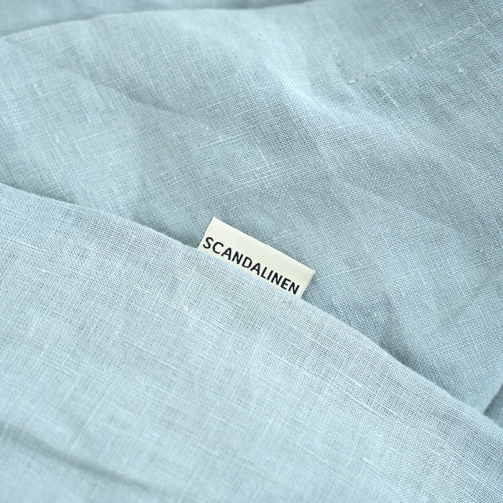 Misty Blue French Linen Flat Sheet | 100% Linen Flat Sheet