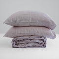 Light Brown French Linen Duvet Cover+2 Pillowcases Set - Plain Dyeing 17