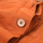 Orange French Linen Duvet Cover+2 Pillowcases Set- Plain Dyeing 37