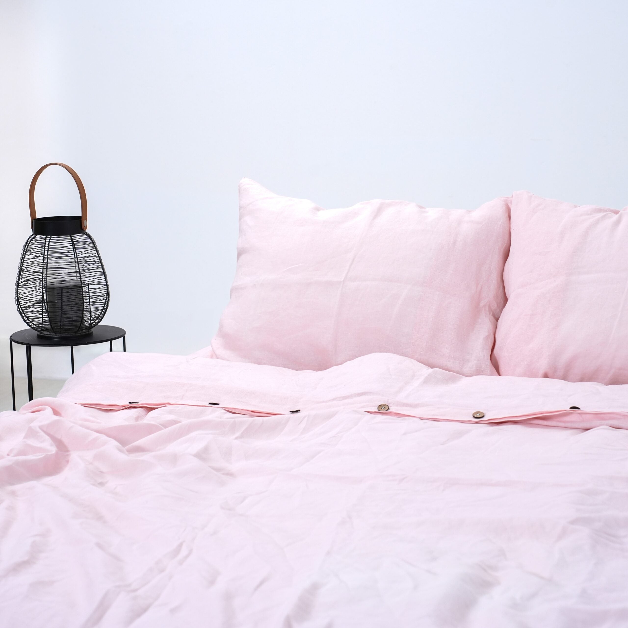 Peach French Linen Fitted Sheet Set - Deep Pocket with 2 Pillowcases