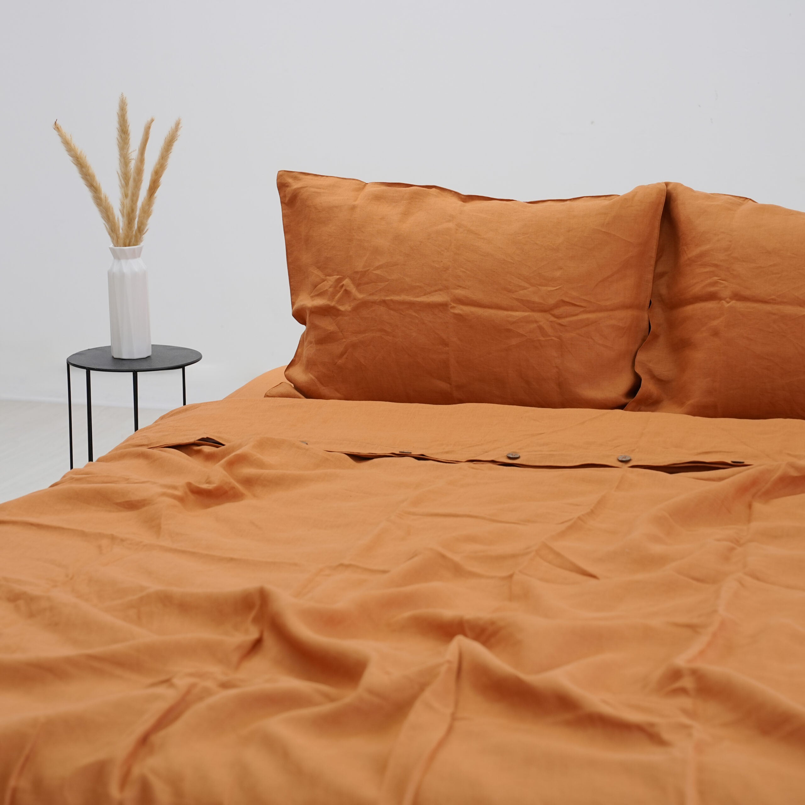 Goldenrod Yellow French Linen Fitted Sheet Set - Deep Pocket with 2 Pillowcases