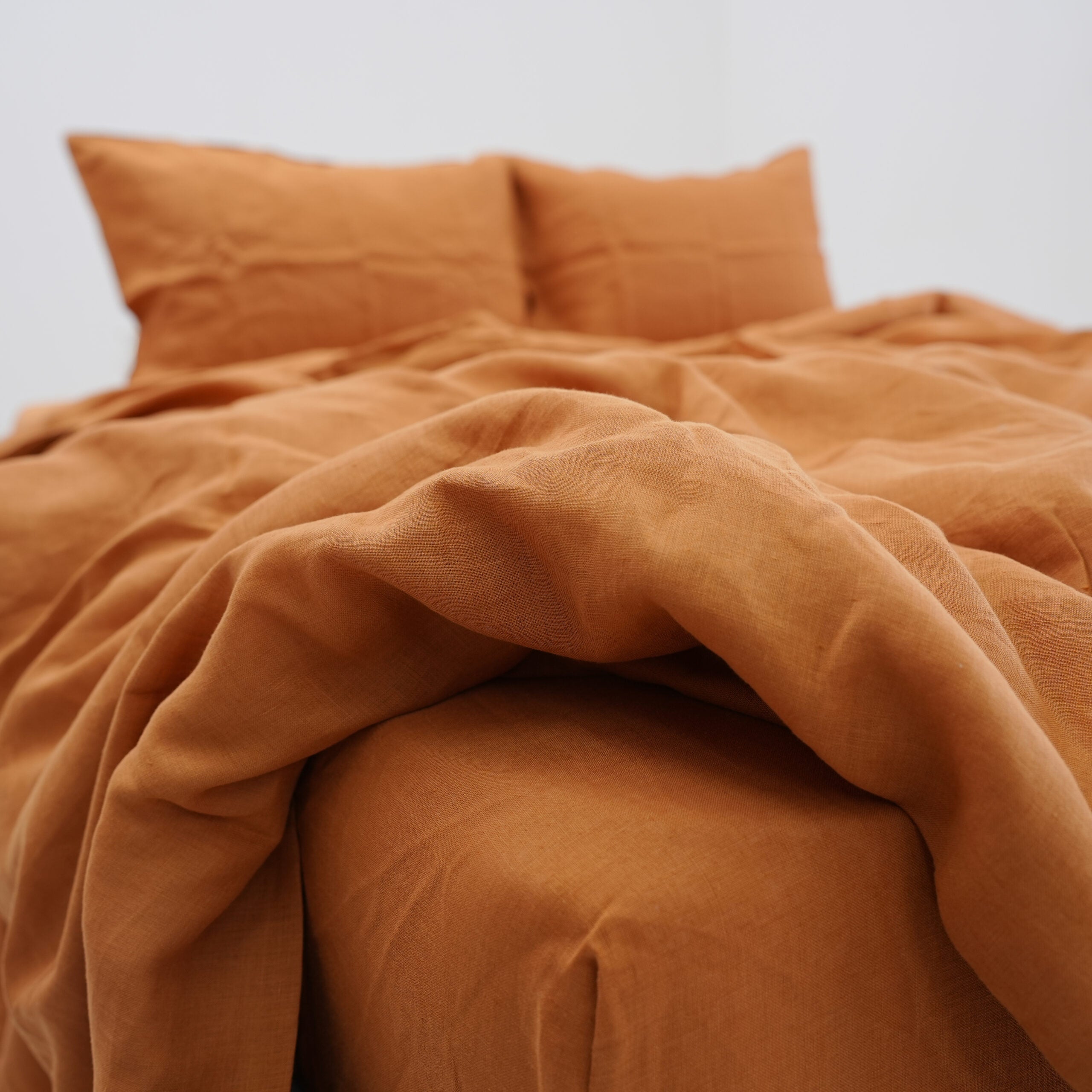 Goldenrod Yellow French Linen Fitted Sheet Set - Deep Pocket with 2 Pillowcases