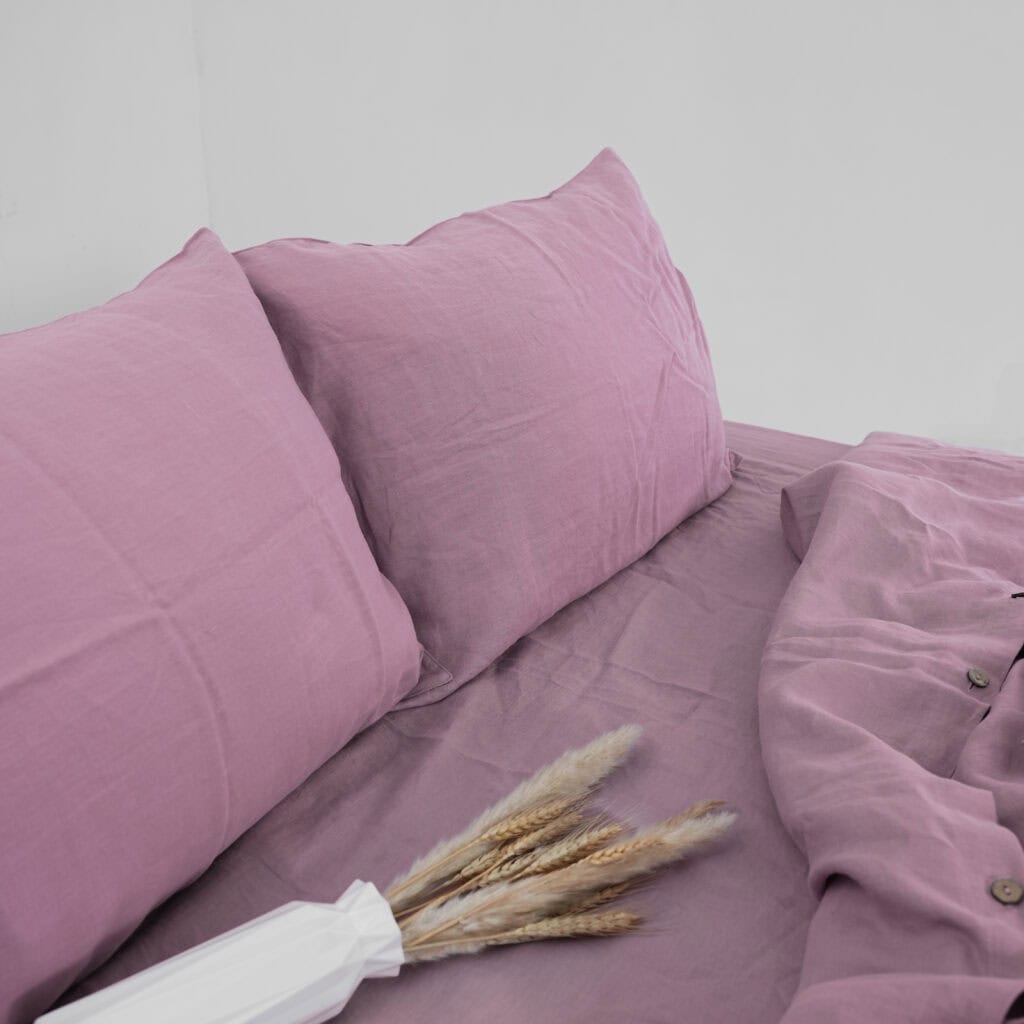 Purple French Linen Flat Sheet | 100% Linen Flat Sheet