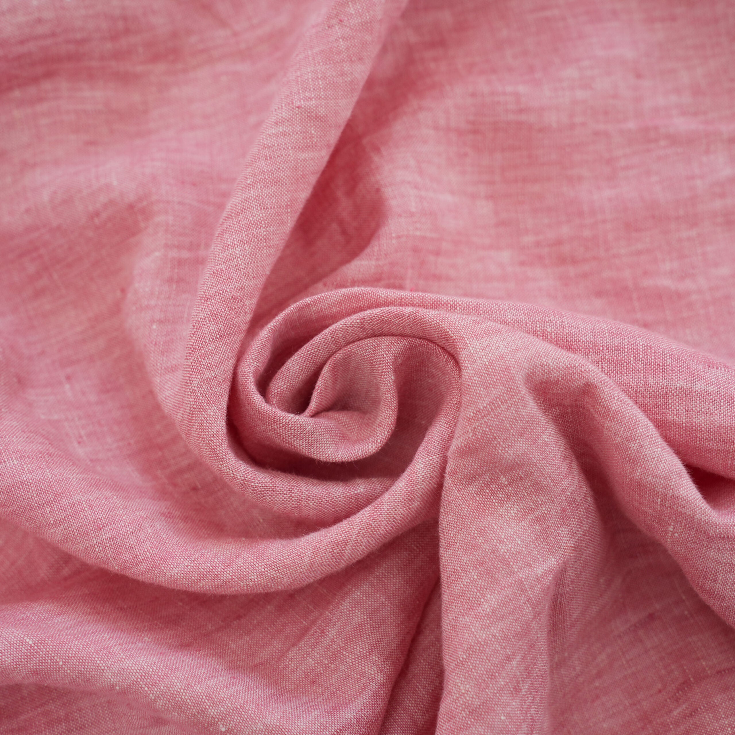 Red Pink French Linen Duvet Cover+2 Pillowcases Set | Yarn-Dyed | Handmade