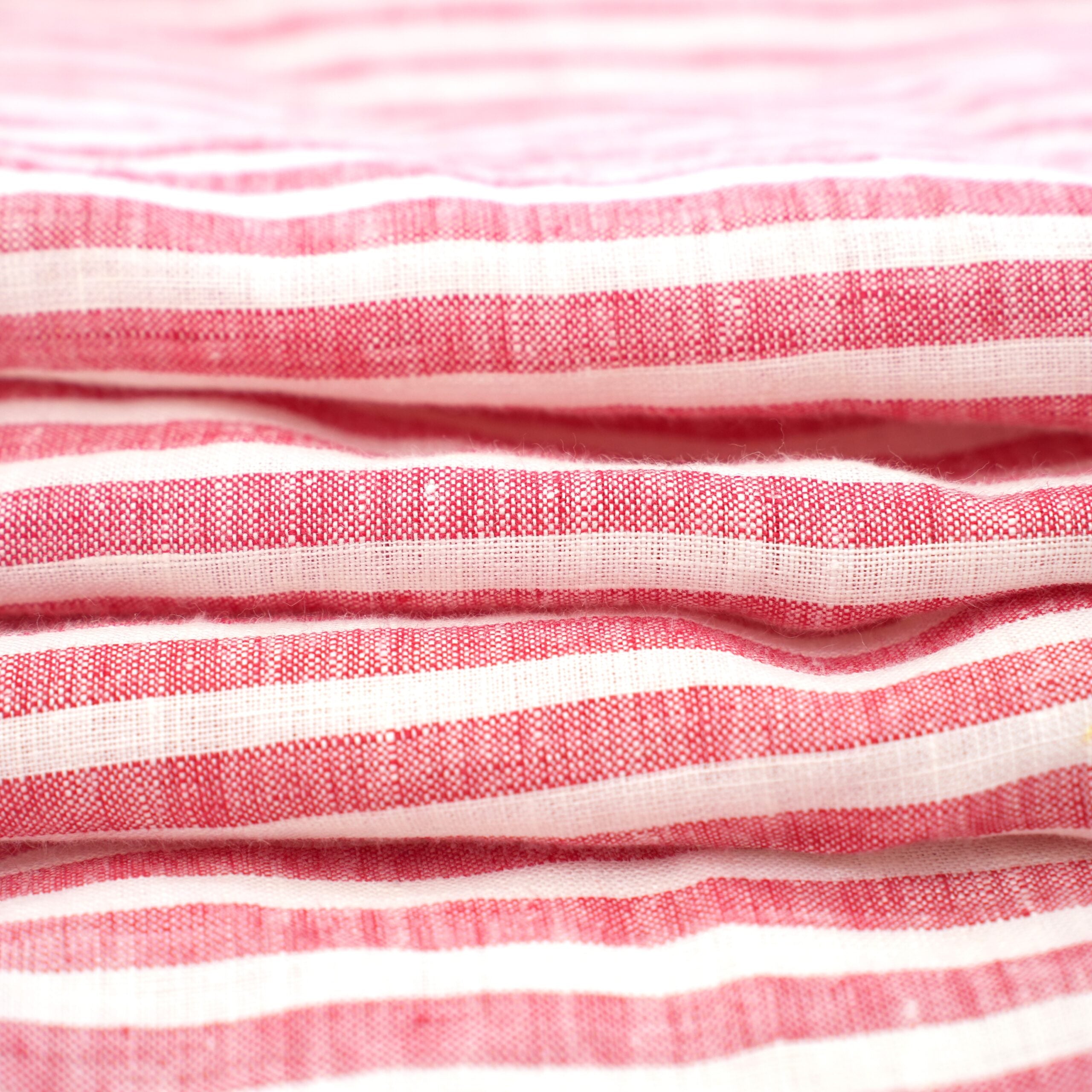 Red Striped French Linen Duvet Cover+2 Pillowcases Set | Yarn-Dyed | Handmade