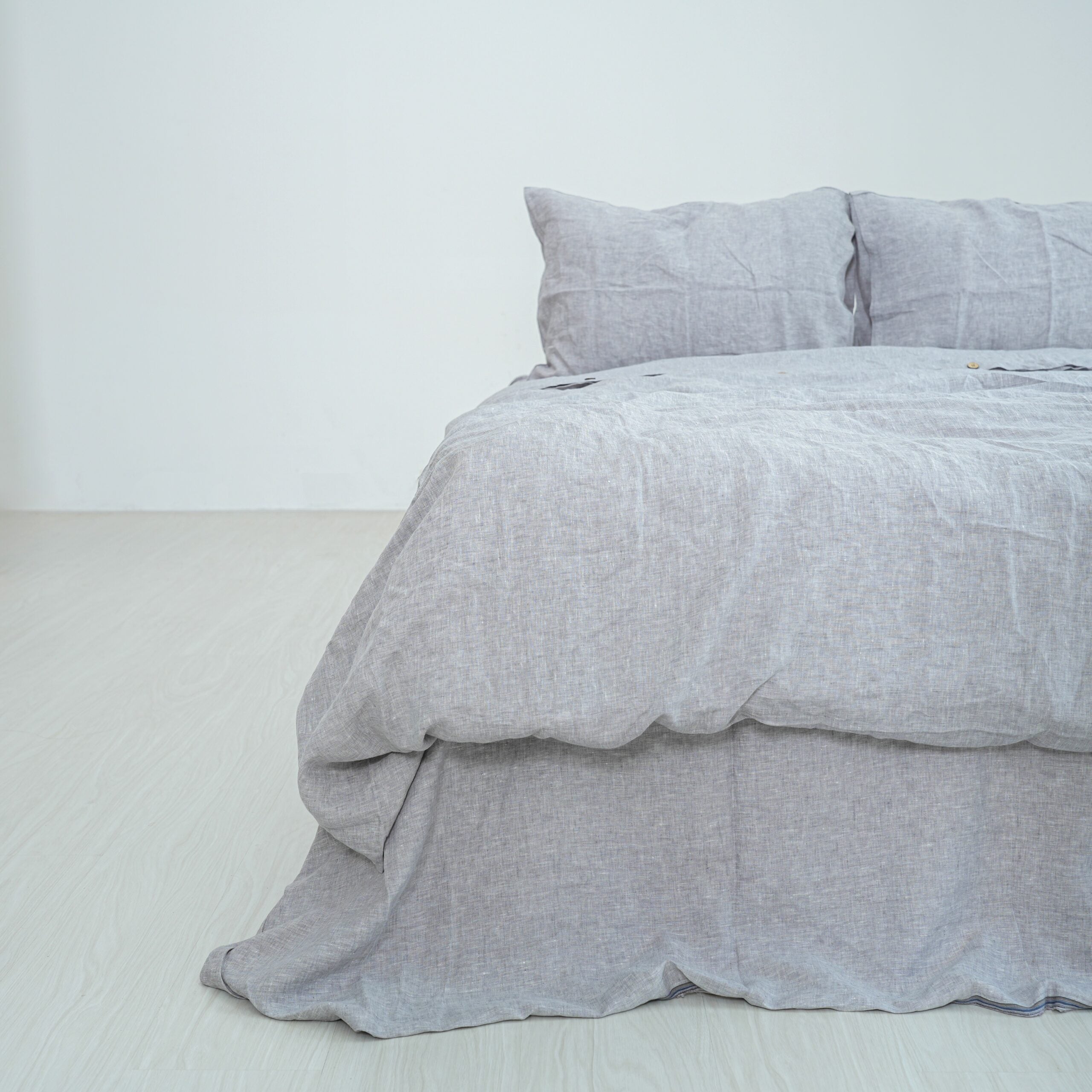 Silver French Linen Flat Sheet | 100% Linen Flat Sheet