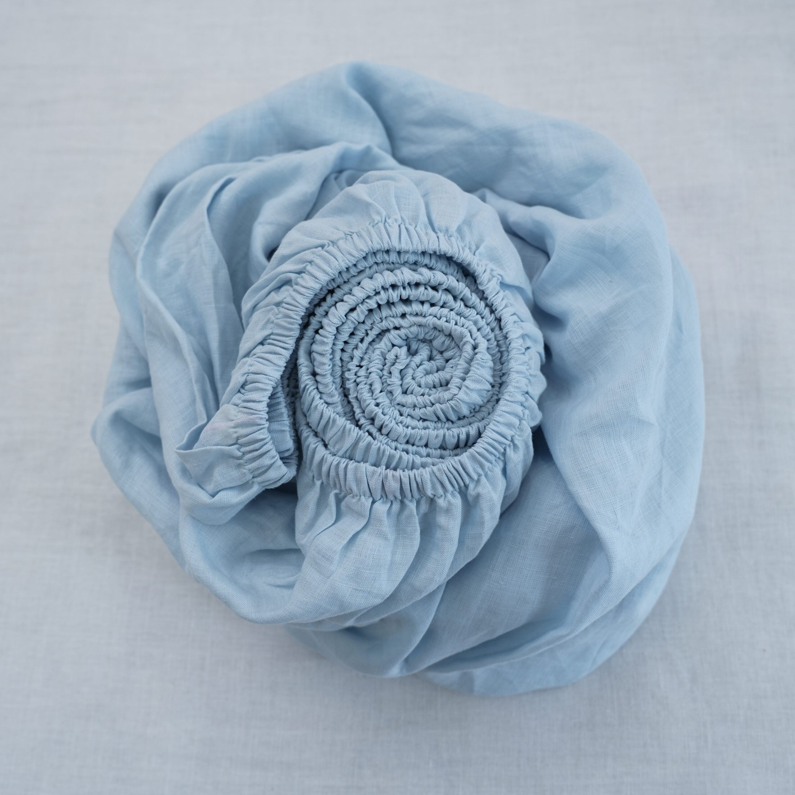 Sky French Linen Duvet Cover+2 Pillowcases Set - Plain Dyeing 09