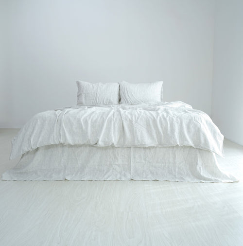 Black Striped French Linen Pillowcase | Yarn-Dyed | Handmade