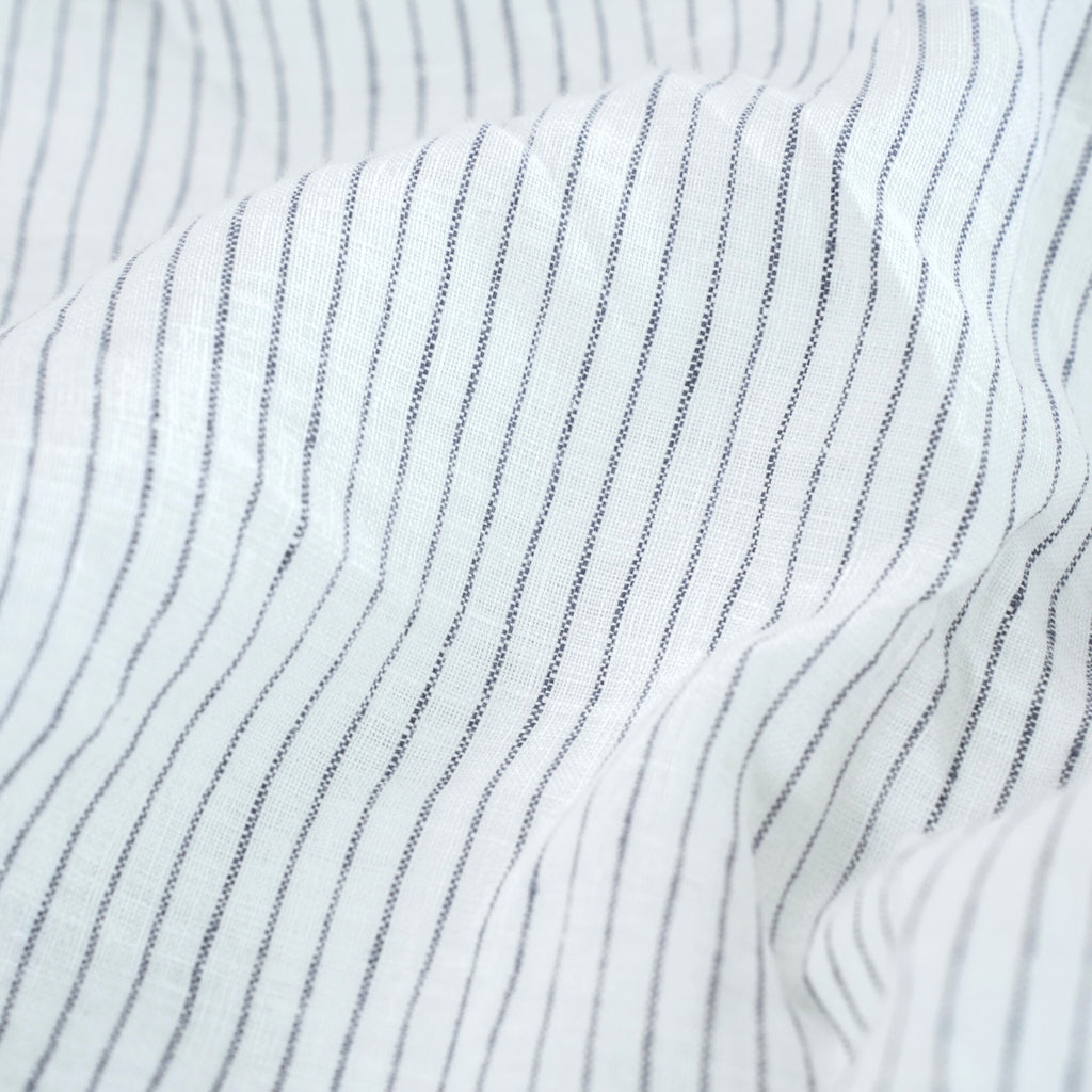 Black Striped French Linen Pillowcase | Yarn-Dyed | Handmade
